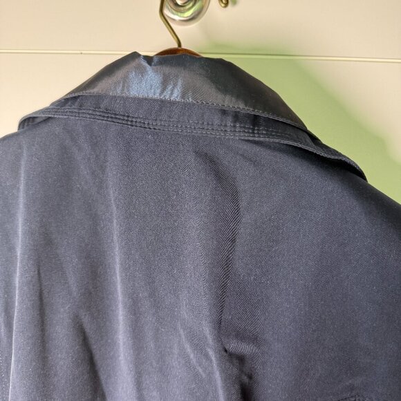 Gallery Women's Navy Trench Coat Removable Liner Sz XL - Picture 3 of 16